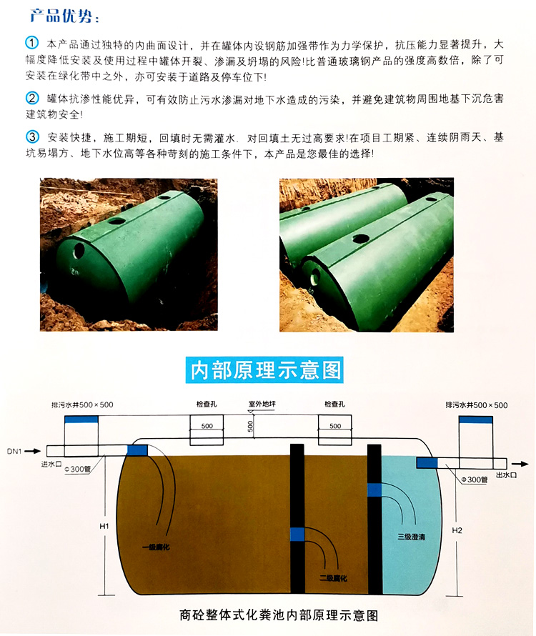 米脂玻璃钢化粪池